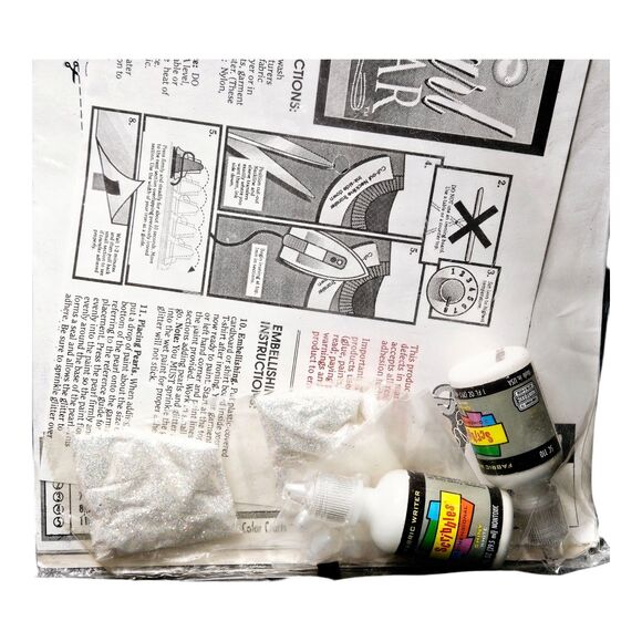 Vtg Full Color Craft Fashion Kit Pearl Wear Criss Cross Roses 92015 Iron Tranfer - Picture 5 of 7